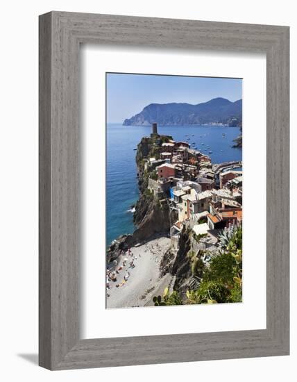 Vernazza from the Cinque Terre Coastal Path-Mark Sunderland-Framed Photographic Print