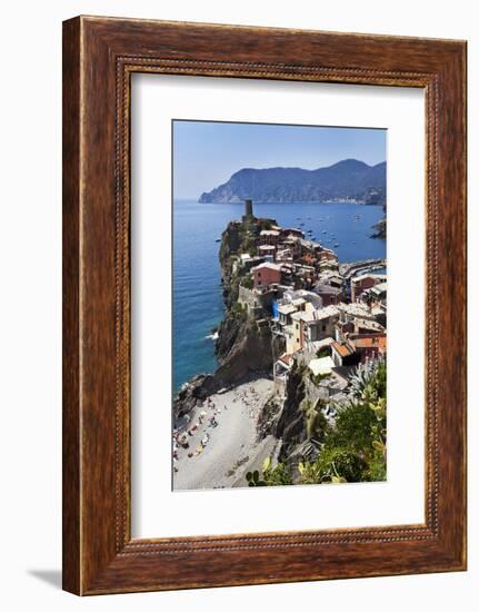 Vernazza from the Cinque Terre Coastal Path-Mark Sunderland-Framed Photographic Print