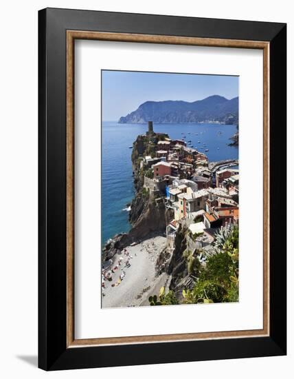 Vernazza from the Cinque Terre Coastal Path-Mark Sunderland-Framed Photographic Print