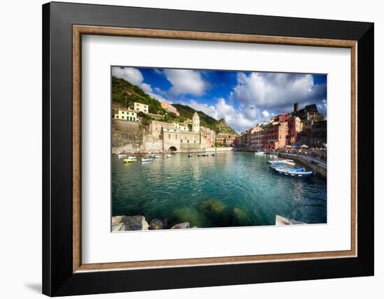 Vernazza Harbor View, Cinque Terre, Italy-George Oze-Framed Photographic Print