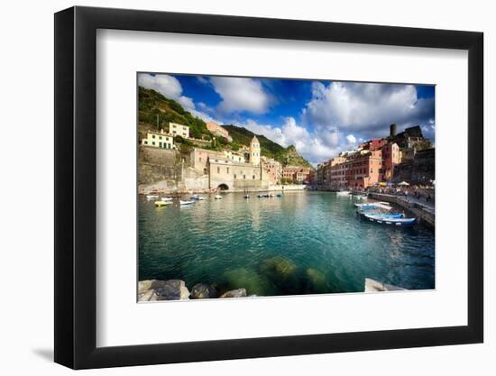 Vernazza Harbor View, Cinque Terre, Italy-George Oze-Framed Photographic Print