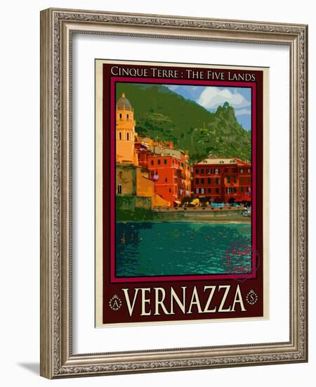 Vernazza Italian Riviera 1-Anna Siena-Framed Giclee Print