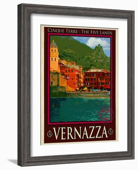 Vernazza Italian Riviera 1-Anna Siena-Framed Giclee Print