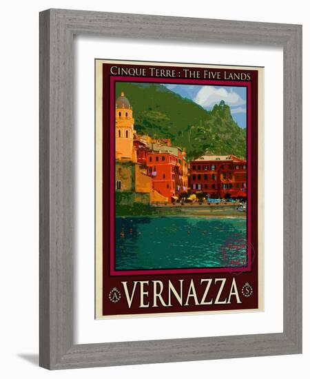 Vernazza Italian Riviera 1-Anna Siena-Framed Giclee Print