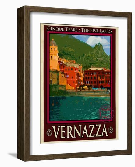 Vernazza Italian Riviera 1-Anna Siena-Framed Giclee Print