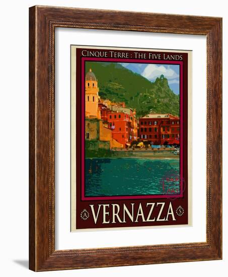 Vernazza Italian Riviera 1-Anna Siena-Framed Giclee Print