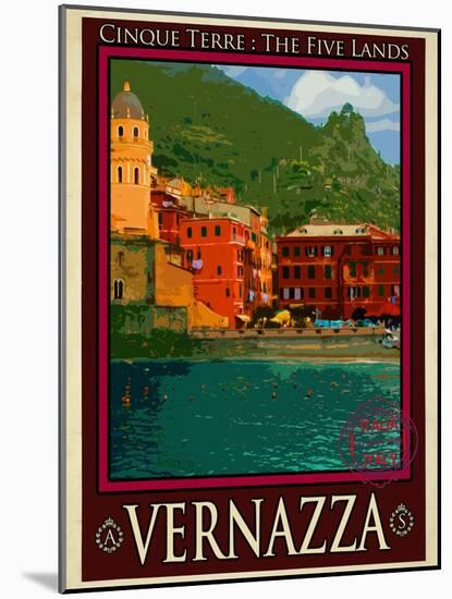 Vernazza Italian Riviera 1-Anna Siena-Mounted Giclee Print