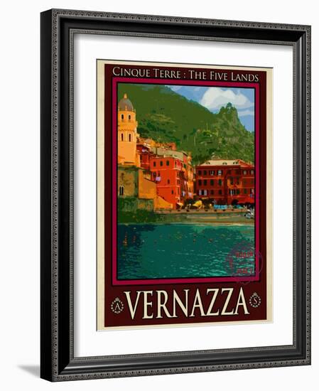 Vernazza Italian Riviera 1-Anna Siena-Framed Giclee Print