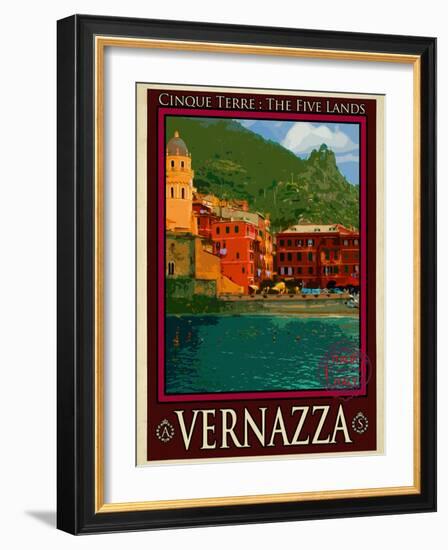 Vernazza Italian Riviera 1-Anna Siena-Framed Giclee Print