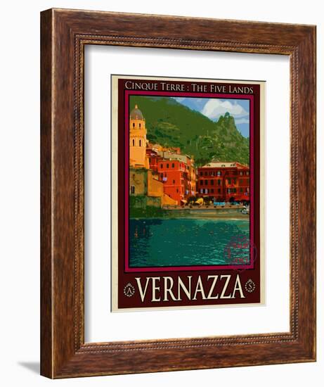 Vernazza Italian Riviera 1-Anna Siena-Framed Giclee Print