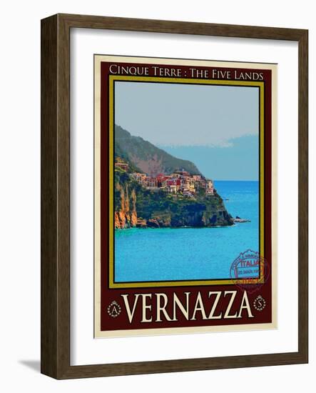 Vernazza Italian Riviera 2-Anna Siena-Framed Giclee Print