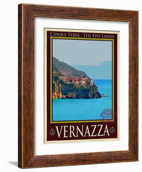 Vernazza Italian Riviera 2-Anna Siena-Framed Giclee Print