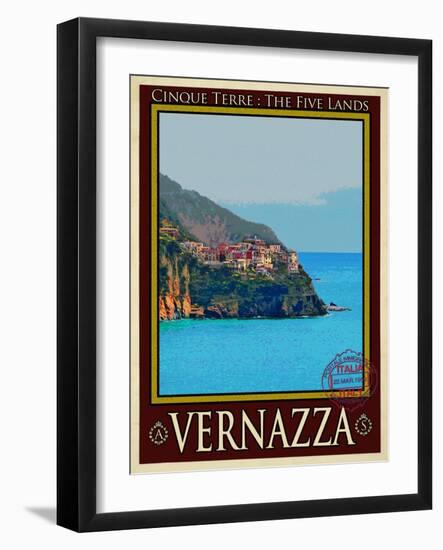 Vernazza Italian Riviera 2-Anna Siena-Framed Giclee Print