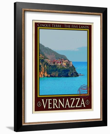 Vernazza Italian Riviera 2-Anna Siena-Framed Giclee Print