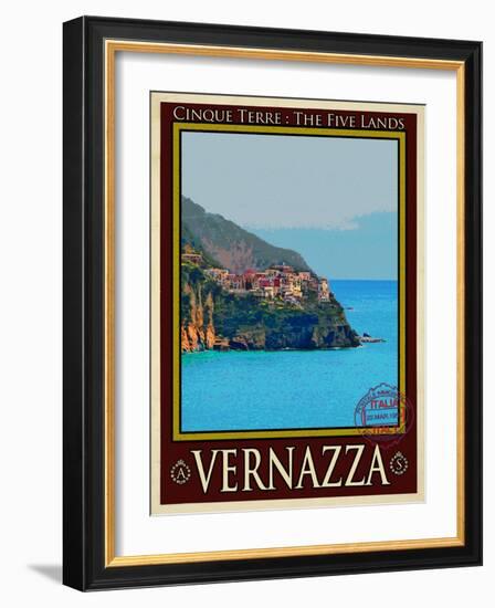 Vernazza Italian Riviera 2-Anna Siena-Framed Giclee Print