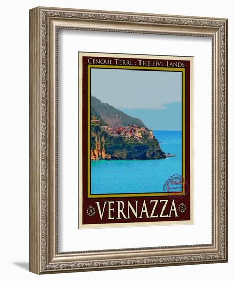 Vernazza Italian Riviera 2-Anna Siena-Framed Giclee Print