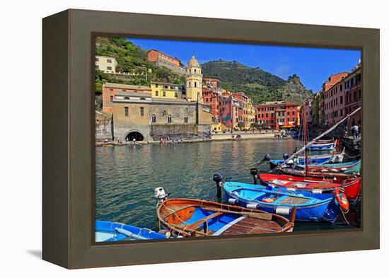 Vernazza, Italian Riviera, Cinque Terre, UNESCO World Heritage Site, Liguria, Italy, Europe-Hans-Peter Merten-Framed Premier Image Canvas