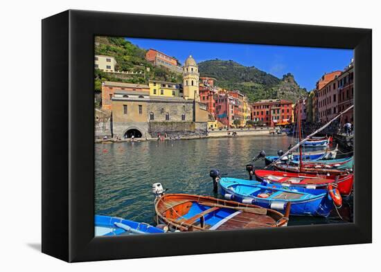 Vernazza, Italian Riviera, Cinque Terre, UNESCO World Heritage Site, Liguria, Italy, Europe-Hans-Peter Merten-Framed Premier Image Canvas