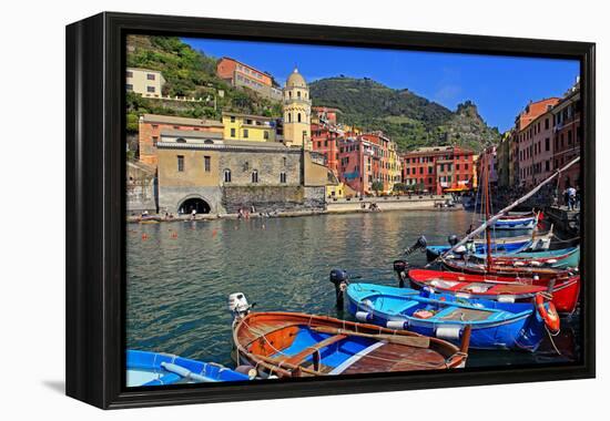 Vernazza, Italian Riviera, Cinque Terre, UNESCO World Heritage Site, Liguria, Italy, Europe-Hans-Peter Merten-Framed Premier Image Canvas