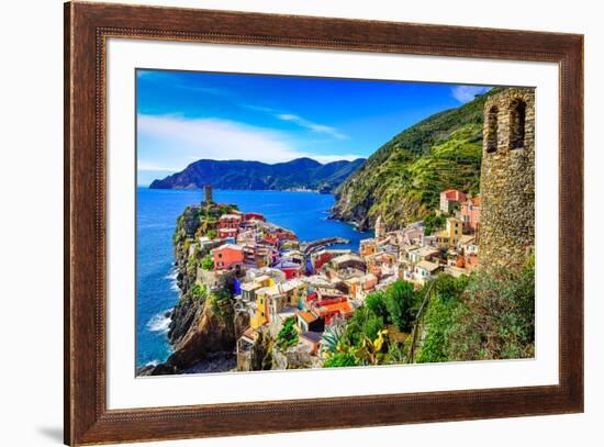 Vernazza Town Cinque Terre Italy-null-Framed Premium Giclee Print