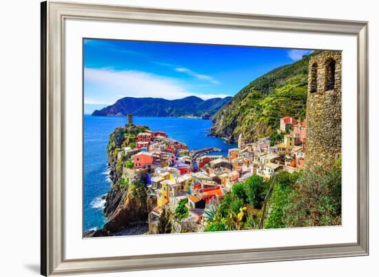 Vernazza Town Cinque Terre Italy-null-Framed Premium Giclee Print