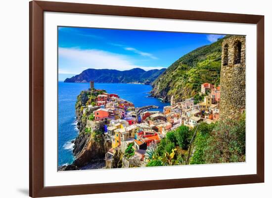 Vernazza Town Cinque Terre Italy-null-Framed Premium Giclee Print