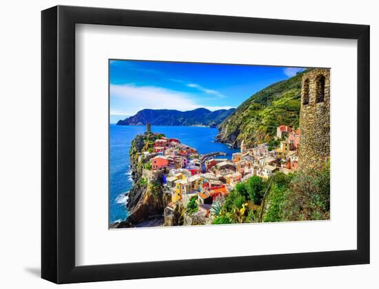 Vernazza Town Cinque Terre Italy-null-Framed Art Print