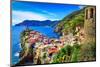 Vernazza Town Cinque Terre Italy-null-Mounted Art Print