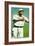 Vernon, CA, Vernon Pacific Coast League, D. Brown, Baseball Card-Lantern Press-Framed Art Print