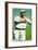 Vernon, CA, Vernon Pacific Coast League, D. Brown, Baseball Card-Lantern Press-Framed Art Print