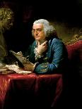 Benjamin Franklin in his Philadephia printing shop.-Vernon Lewis Gallery-Art Print