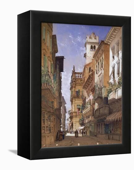 Verona: Corso Sant Anastasia and the Palazzo Maffei, 1855-William Callow-Framed Premier Image Canvas