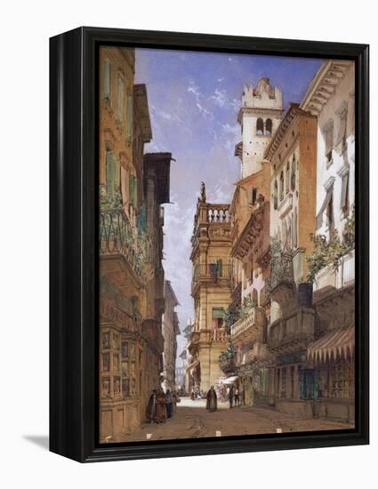 Verona: Corso Sant Anastasia and the Palazzo Maffei, 1855-William Callow-Framed Premier Image Canvas