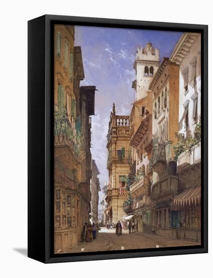 Verona: Corso Sant Anastasia and the Palazzo Maffei, 1855-William Callow-Framed Premier Image Canvas