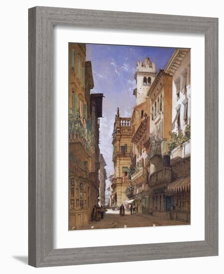 Verona: Corso Sant Anastasia and the Palazzo Maffei, 1855-William Callow-Framed Giclee Print