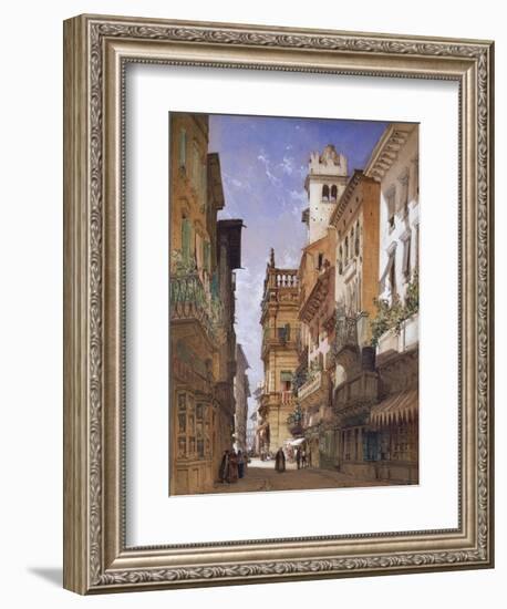 Verona: Corso Sant' Anastasia and the Palazzo Maffei-William Callow-Framed Giclee Print