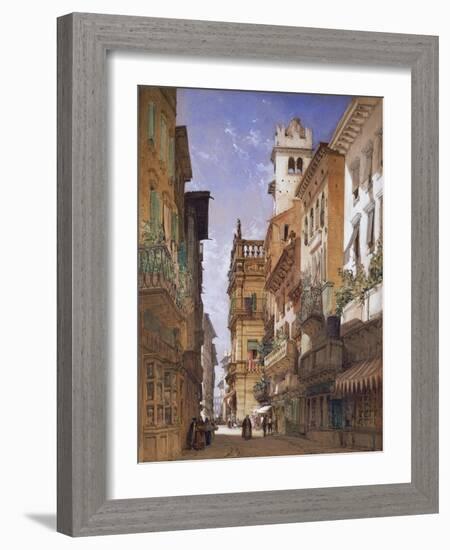Verona: Corso Sant' Anastasia and the Palazzo Maffei-William Callow-Framed Giclee Print