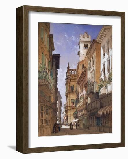 Verona: Corso Sant' Anastasia and the Palazzo Maffei-William Callow-Framed Giclee Print