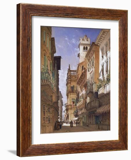 Verona: Corso Sant' Anastasia and the Palazzo Maffei-William Callow-Framed Giclee Print