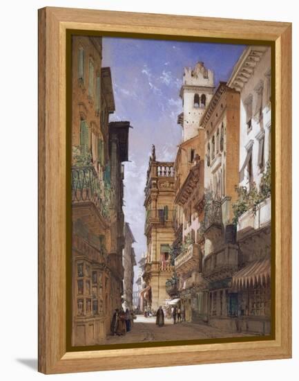 Verona: Corso Sant' Anastasia and the Palazzo Maffei-William Callow-Framed Premier Image Canvas