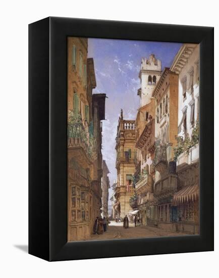 Verona: Corso Sant' Anastasia and the Palazzo Maffei-William Callow-Framed Premier Image Canvas