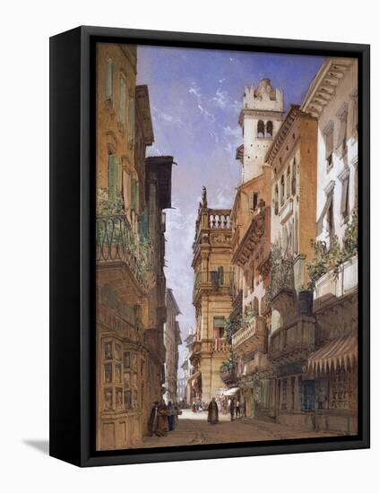 Verona: Corso Sant' Anastasia and the Palazzo Maffei-William Callow-Framed Premier Image Canvas