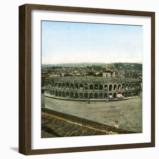 Verona (Italy), the Arenas (Ist Century), Circa 1865-Leon, Levy et Fils-Framed Photographic Print