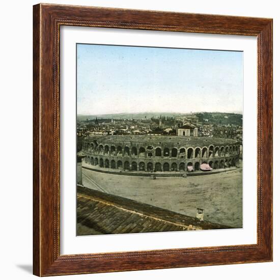 Verona (Italy), the Arenas (Ist Century), Circa 1865-Leon, Levy et Fils-Framed Photographic Print