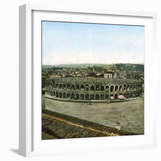 Verona (Italy), the Arenas (Ist Century), Circa 1865-Leon, Levy et Fils-Framed Photographic Print