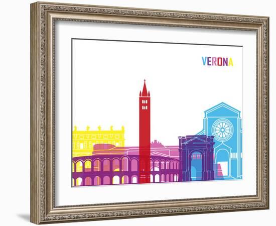 Verona Skyline Pop-paulrommer-Framed Art Print