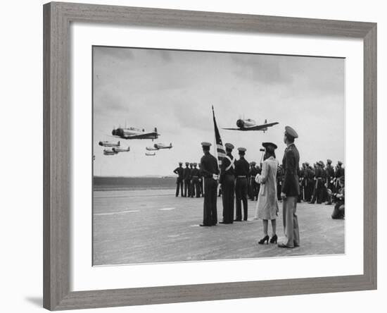 Veronica Lake Watching Planes Flying By-Peter Stackpole-Framed Premium Photographic Print