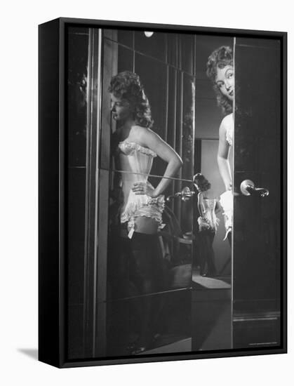 Veronica Lake Wearing Corset-Peter Stackpole-Framed Premier Image Canvas