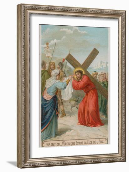 Veronica Wipes the Face of Jesus. the Sixth Station of the Cross-null-Framed Giclee Print