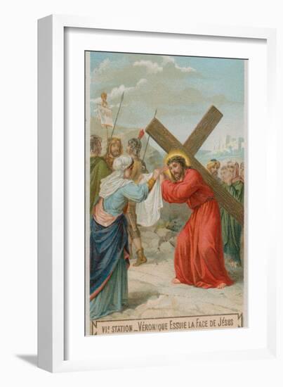 Veronica Wipes the Face of Jesus. the Sixth Station of the Cross-null-Framed Giclee Print